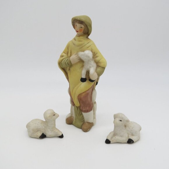 VINTAGE Painted Porcelain Ceramic Nativity Set with 9 Figures Jesus - Picture 6 of 6